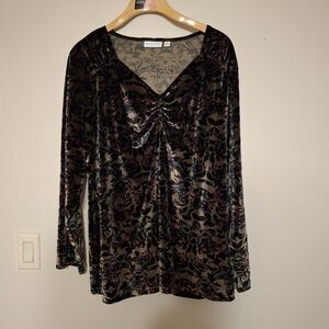 Susan Graver 3X Paisley Velvet Top Whimsigoth Castlecore Boho